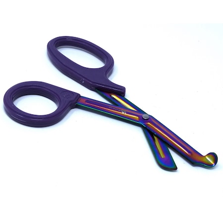 Purple Handle With Fluoride Multi Color Blades Trauma Shears 7.25